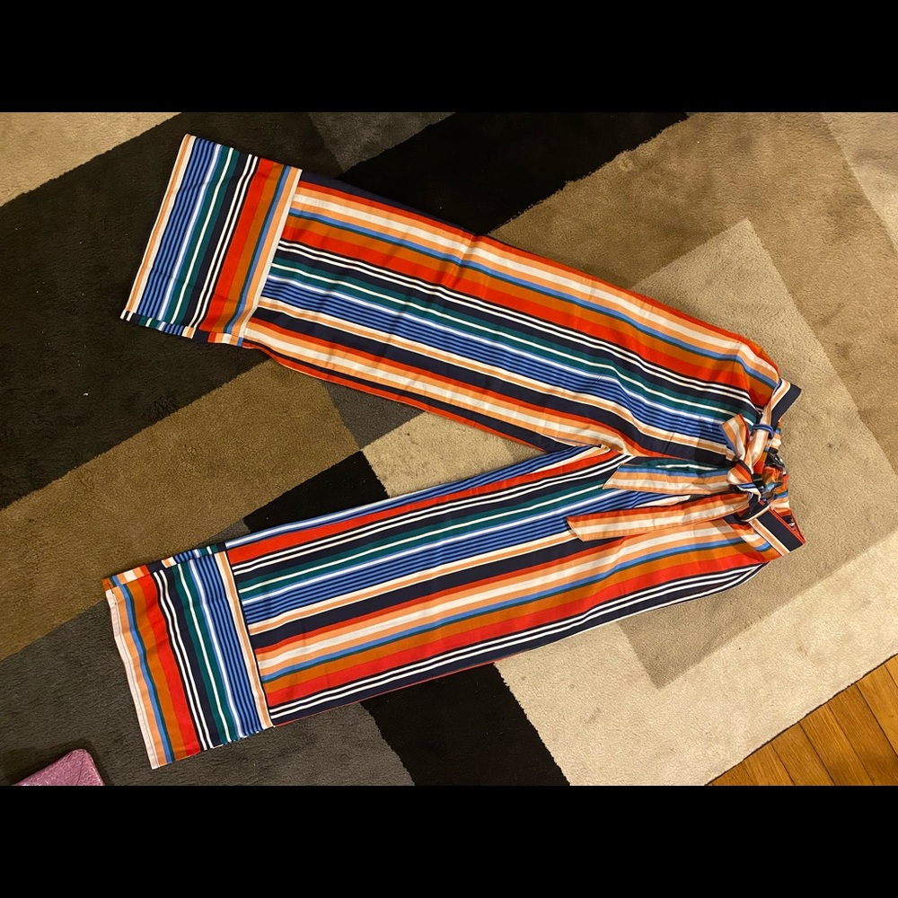 Bohemian Multi color pants with draw belt.